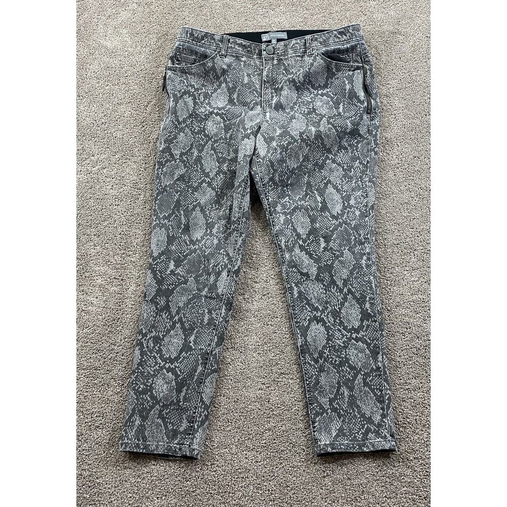 Wit & Wisdom Jeans Womens 16W Gray Measures 36X27 Snake Print Ankle